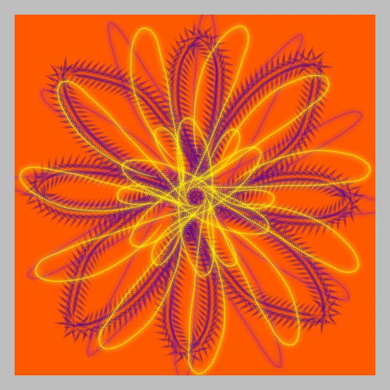 Abstrakte Blume auf orangefarbenem Hintergrund