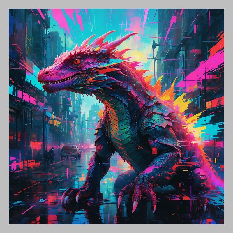 Neon Komodo Dragon