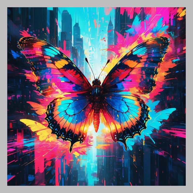 Papillon monarque néon