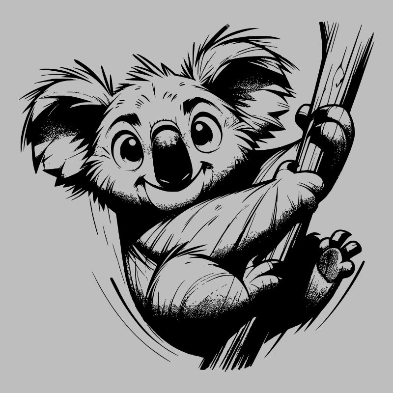 Australie crayon dessin Koala sur branche d’arbre