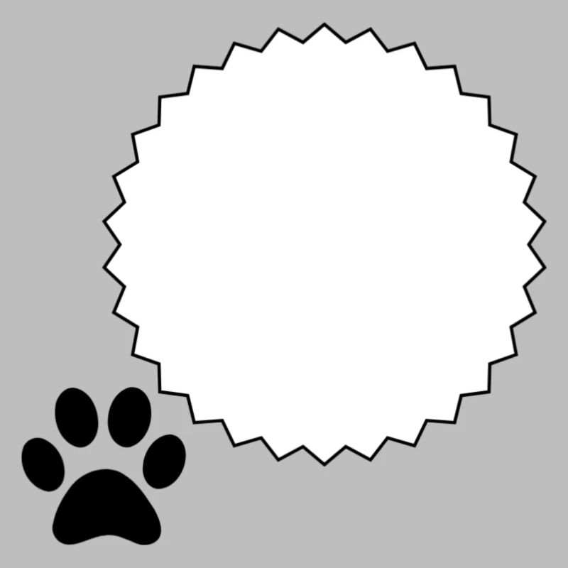 Template Sun Frame Paw Print Design