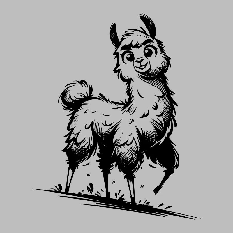 Cute Llama Kids Cuddle Style