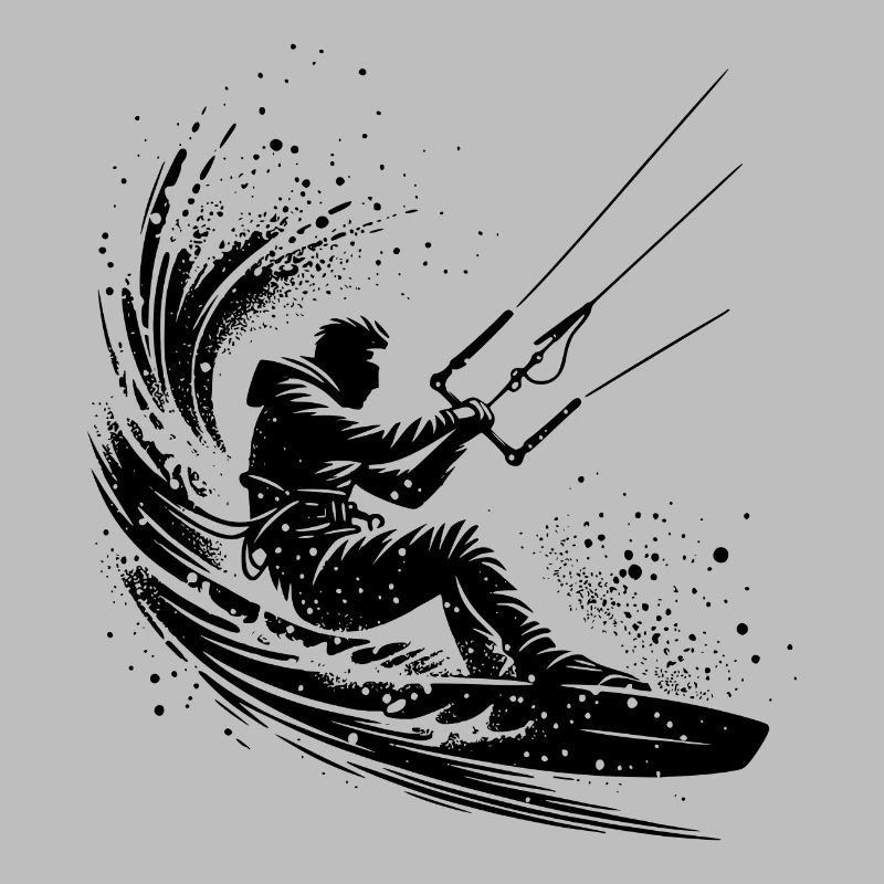 Kite Surfer Sans Kite Splash Eau de mer