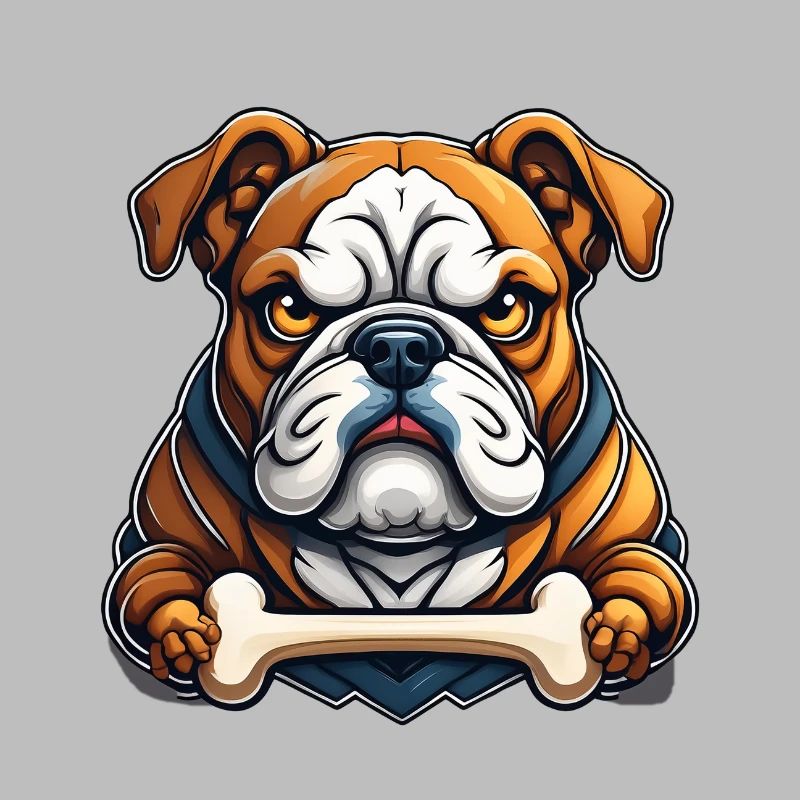 Wild angry animal pugnacious combative bulldog