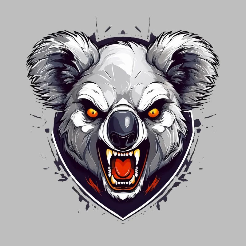 Wild angry animal pugnacious combative koala