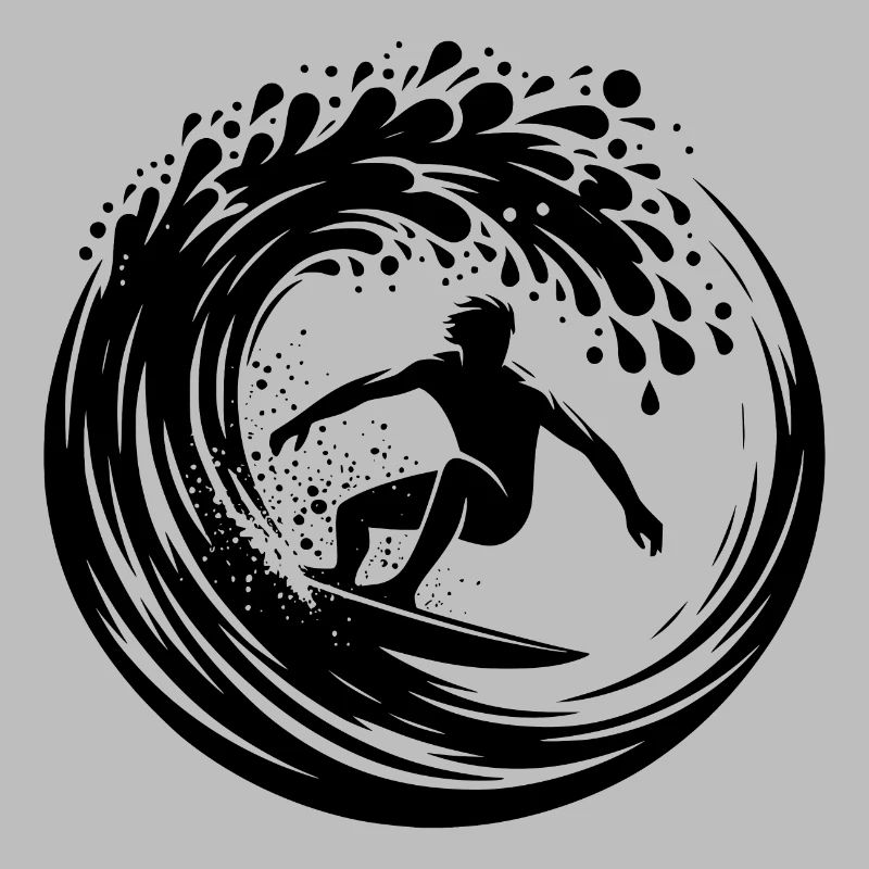 Planche de surf à vagues et surfeur dans le tunnel à vagues