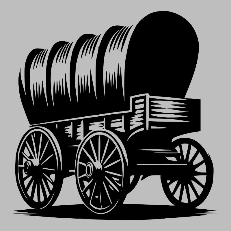 Klassischer Pferde Planwagen