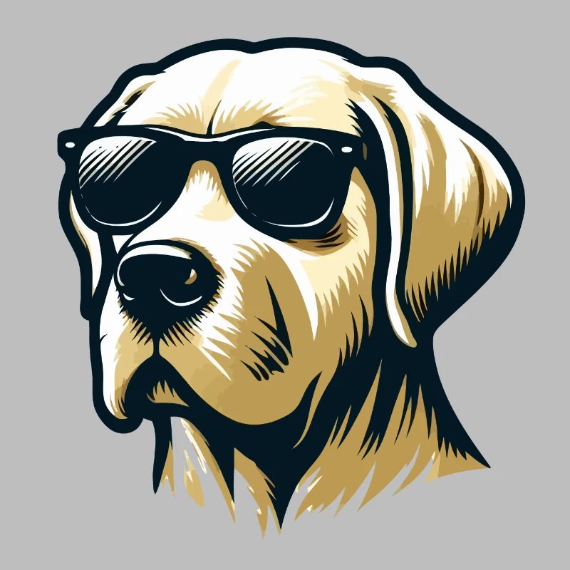 Labrador Head with Sunglasses