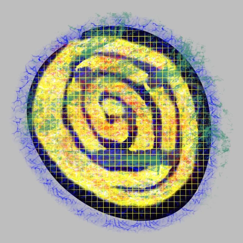Yellow creative spiral with check pattern