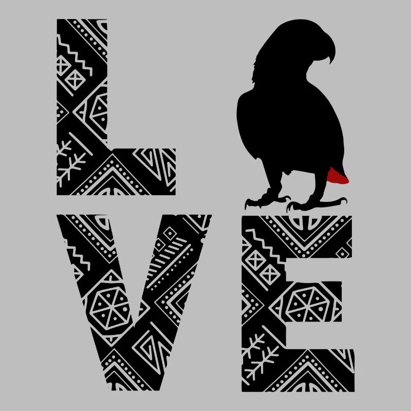 African Grey Parrot Love