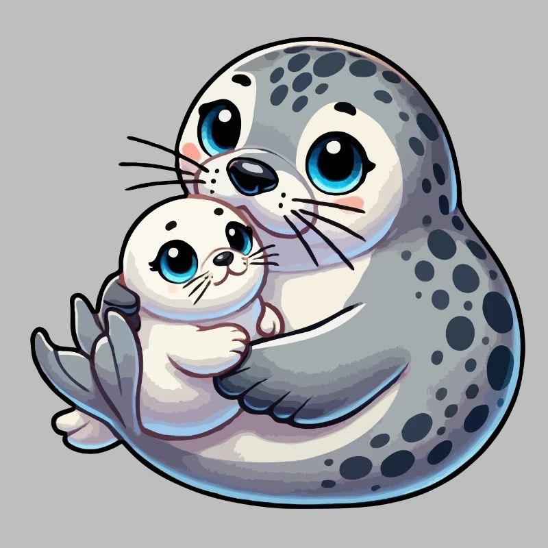 Robbenmutter mit Kind