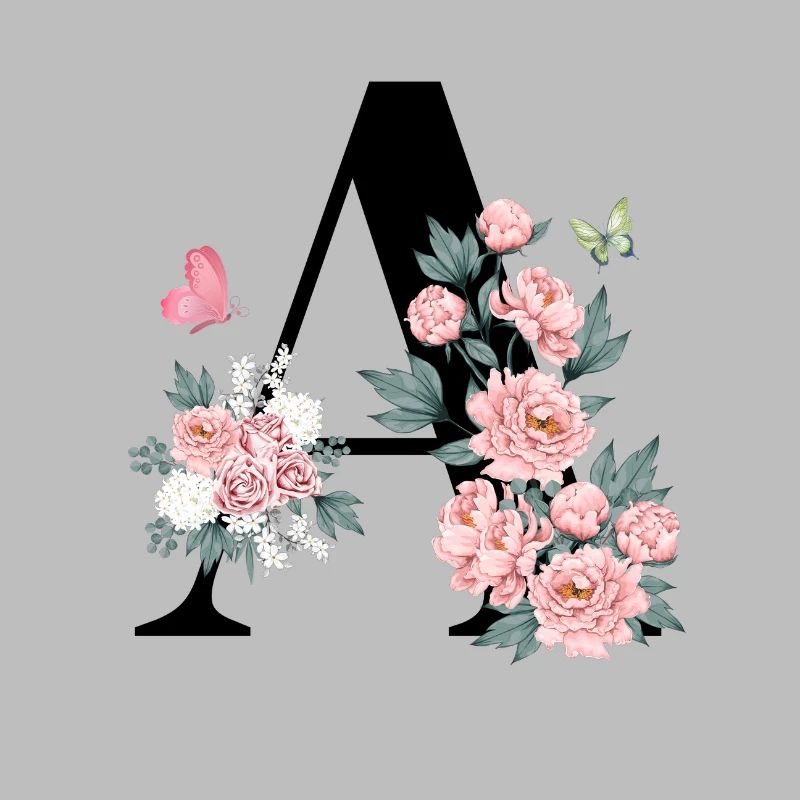 Lettre a fleurs rose