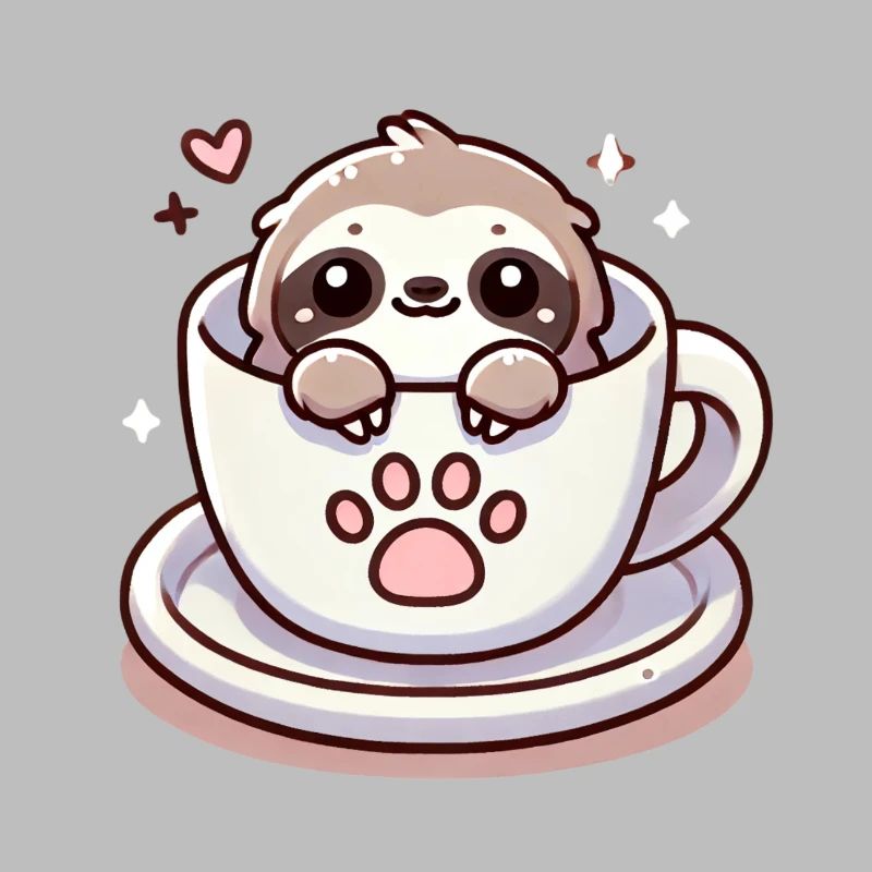 Müdes Faultier mit Kaffee