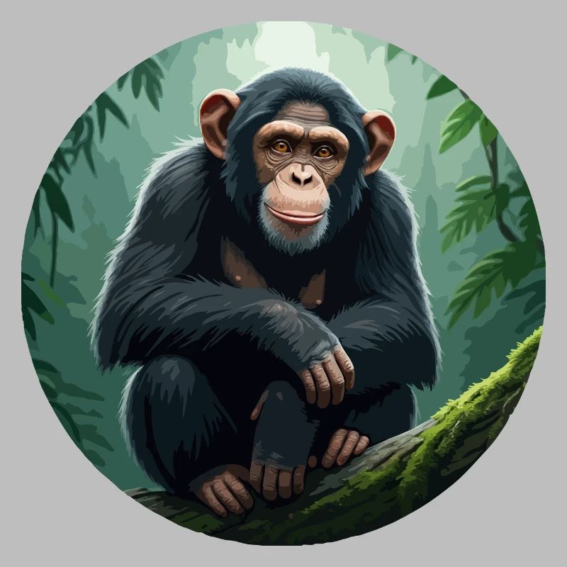 Chimpanzé sur une branche d’arbre