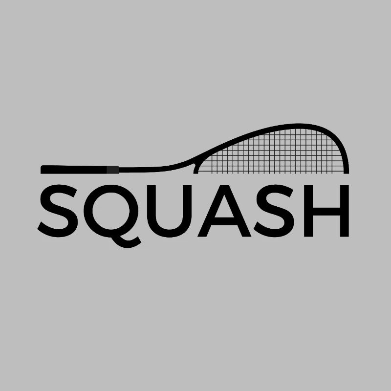 Conception de t-shirt de squash avec raquette