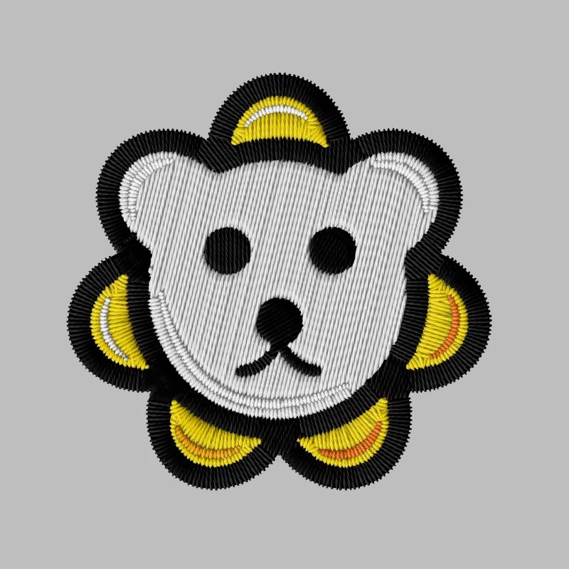 Bear Head Embroidery Motif Bear Head
