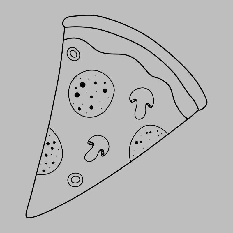 Silhouette de tranche de pizza noire