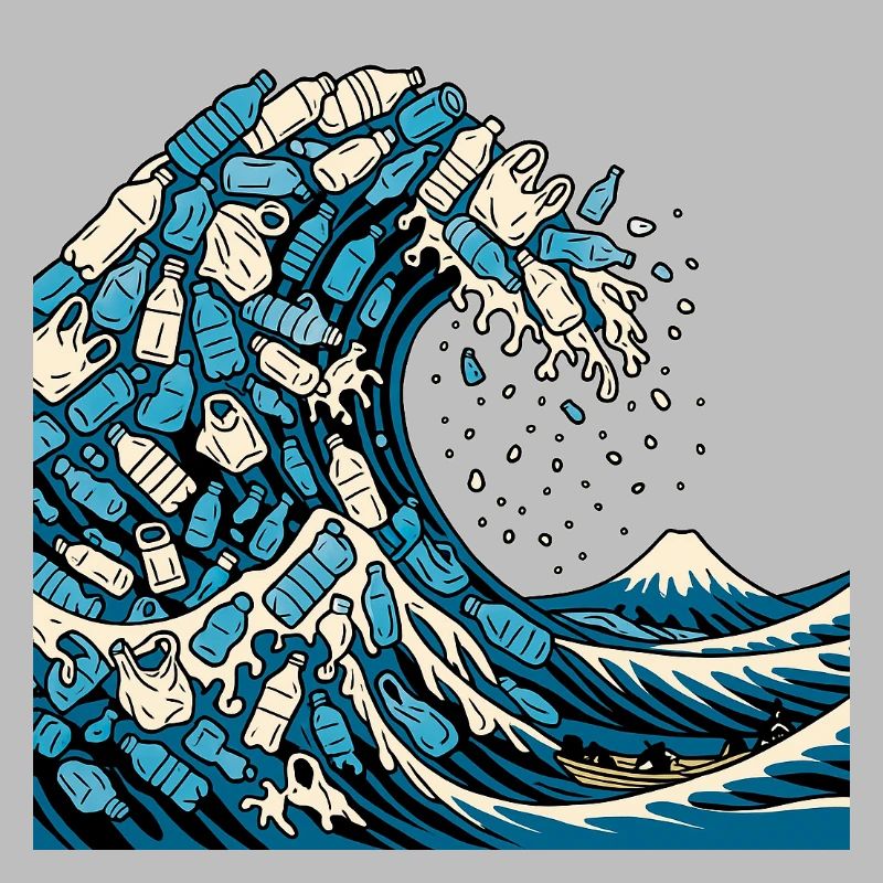 Wave Kanagawa trash vector