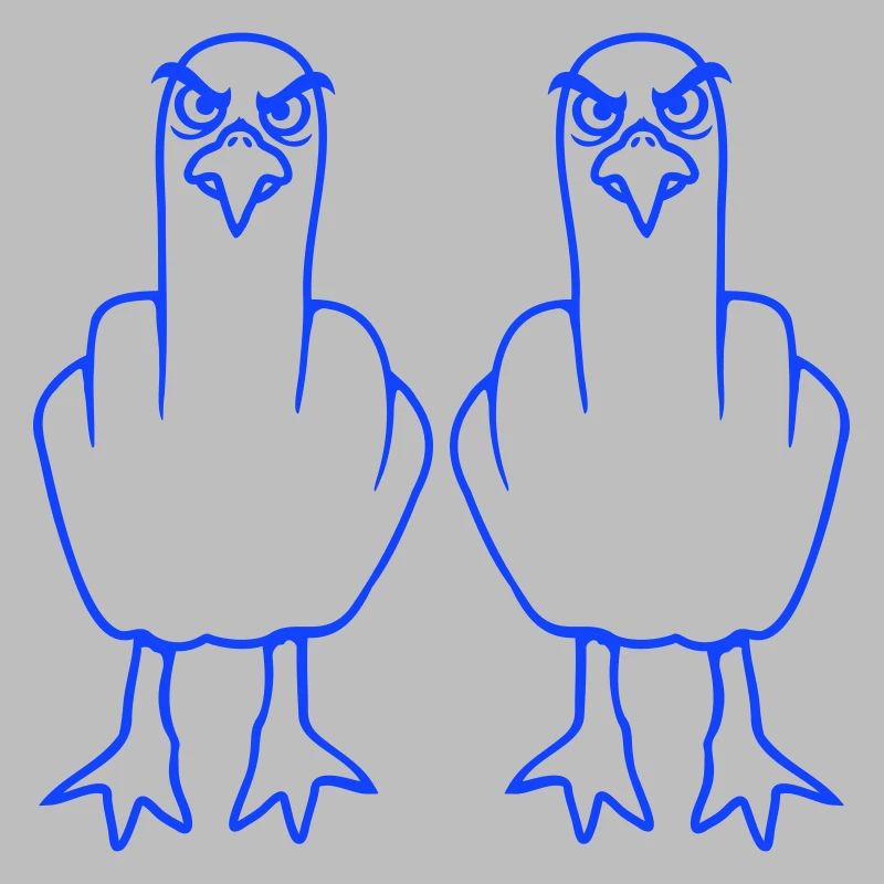 2 Seagulls Middle Finger Insult Stinkfinger Team