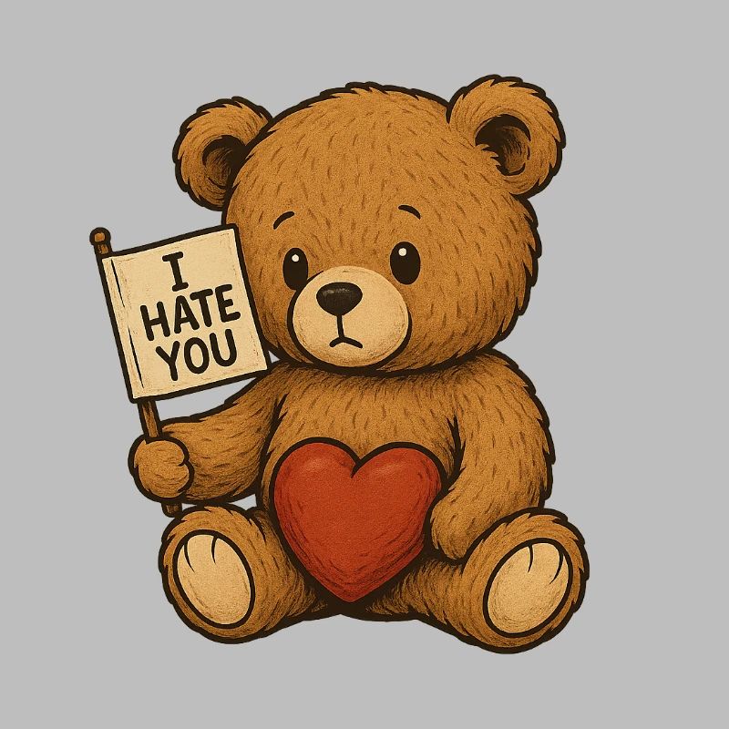 Love and Hate Teddy Bear Design
