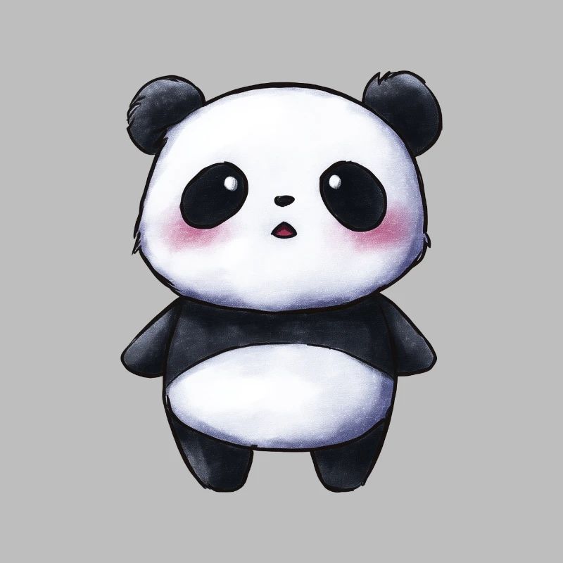 cute baby panda, chibi style