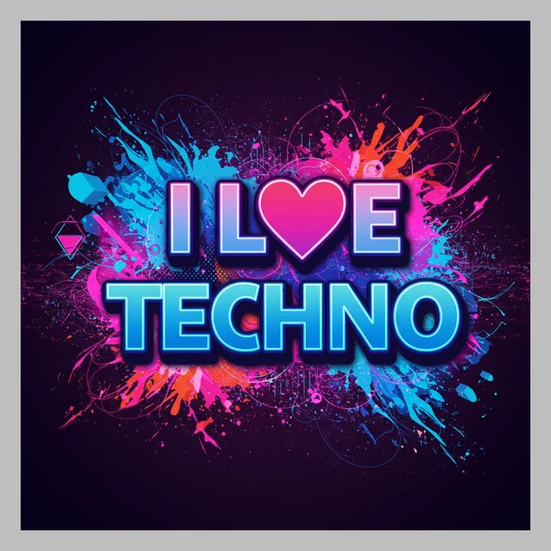 Neon Techno Lichtkunst T-Shirt