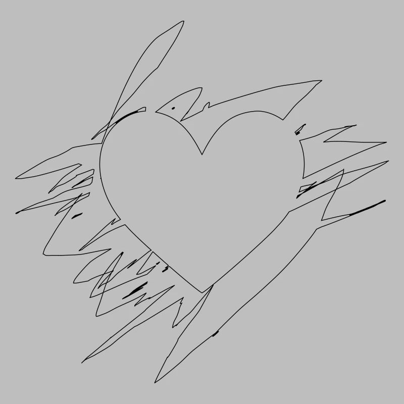 Doodle Heart Scribbled Lines