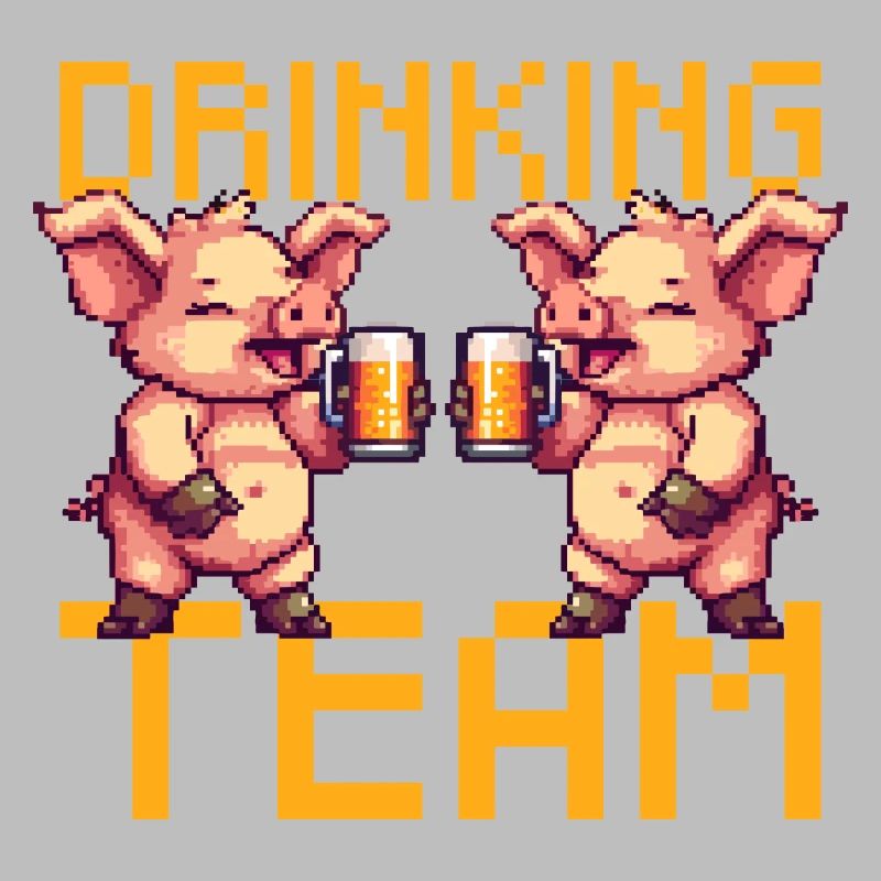 Schwein Drinking Team Bier Party