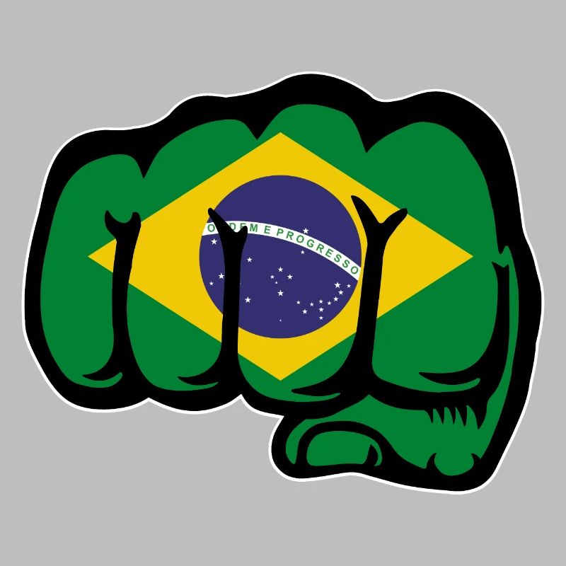 Drapeau du Brésil main poing