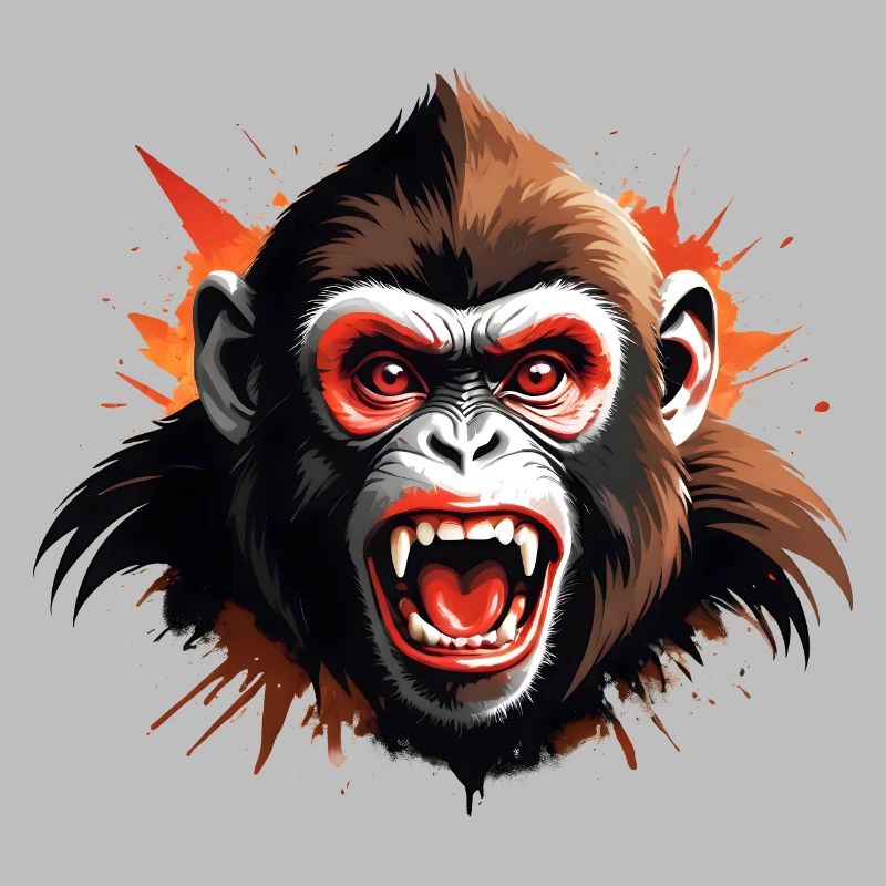 Wilder Affe Schimpanse in lebendiger Illustration