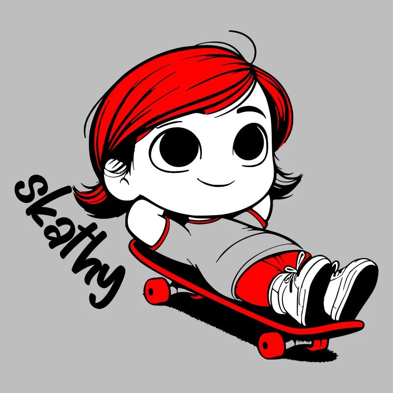 Kathy relaxing on a skateboard.