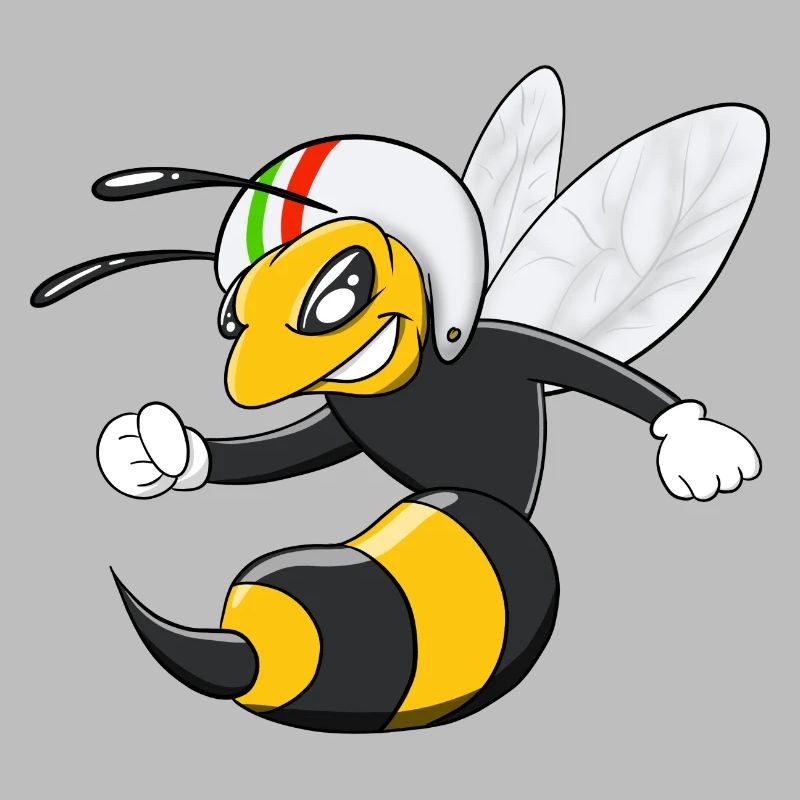 Frelon guêpe cool avec casque