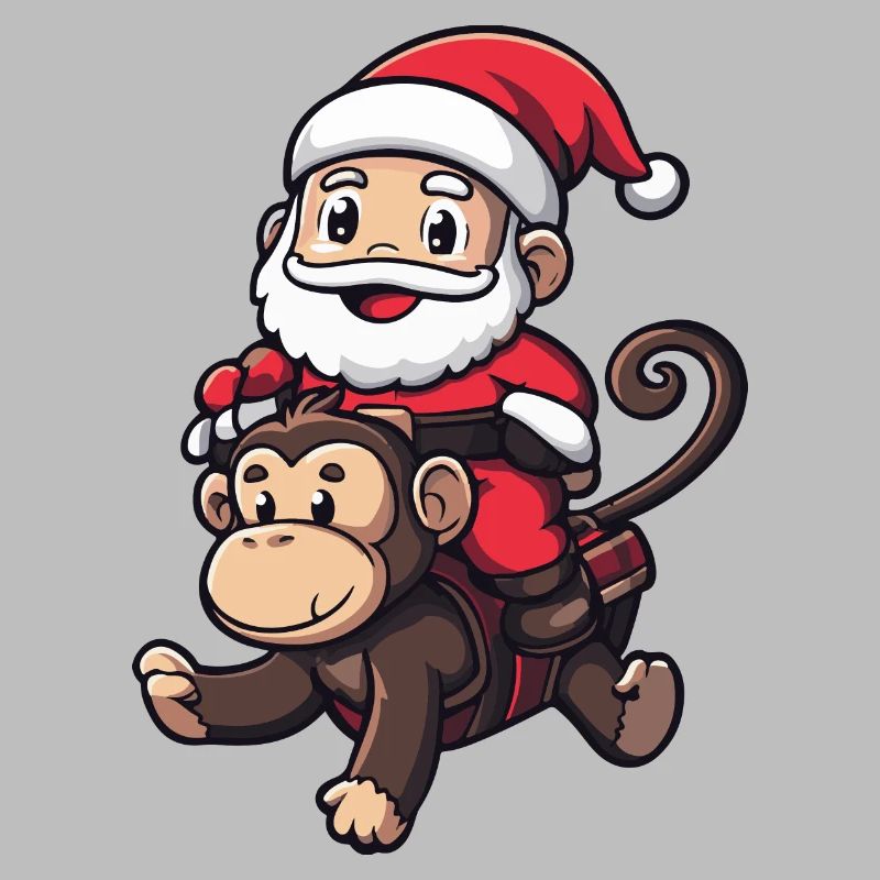 Affe Weihnachtsmann