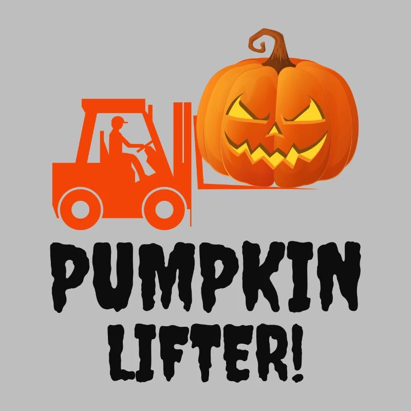 Halloween Forklift Operator Pumpkin Lifter