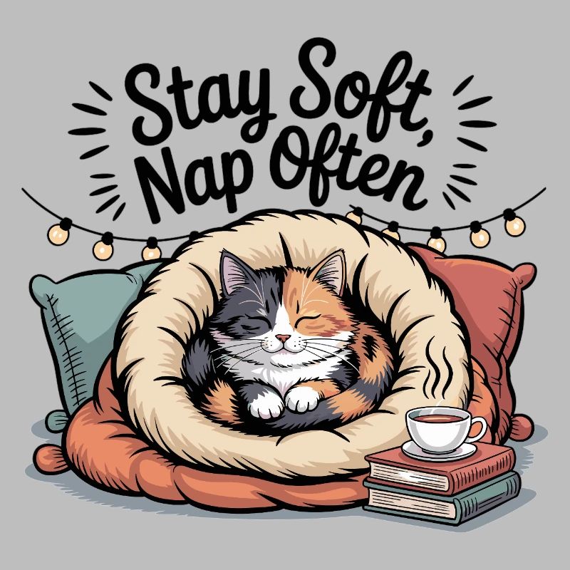Restez doux, faites souvent la sieste – Chat câlin
