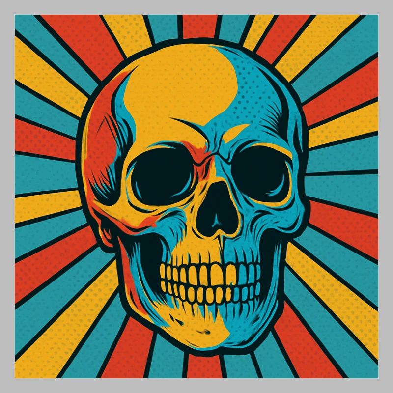 Explodierter Farbtopf Totenkopf