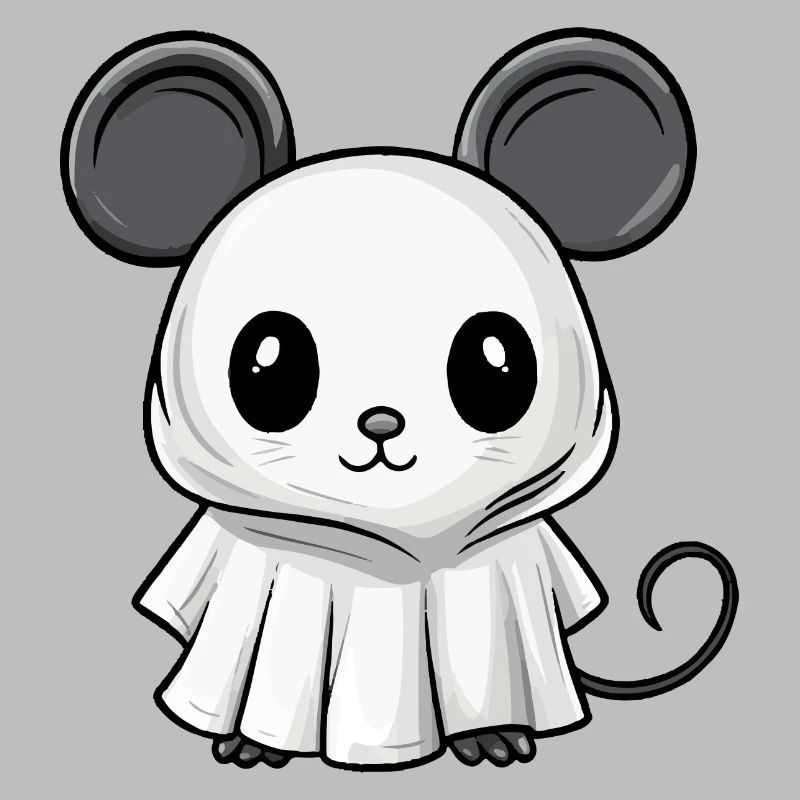 Mouse Halloween Comic Ghost