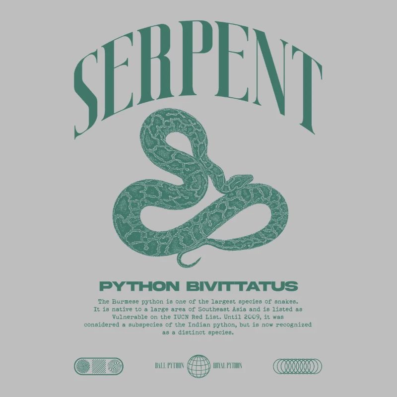 Burmese Python Modern Reptile Keeper Streetwear