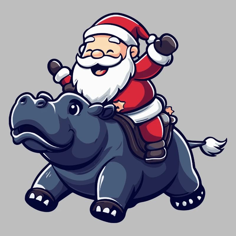 Nilpferd Weihnachtsmann