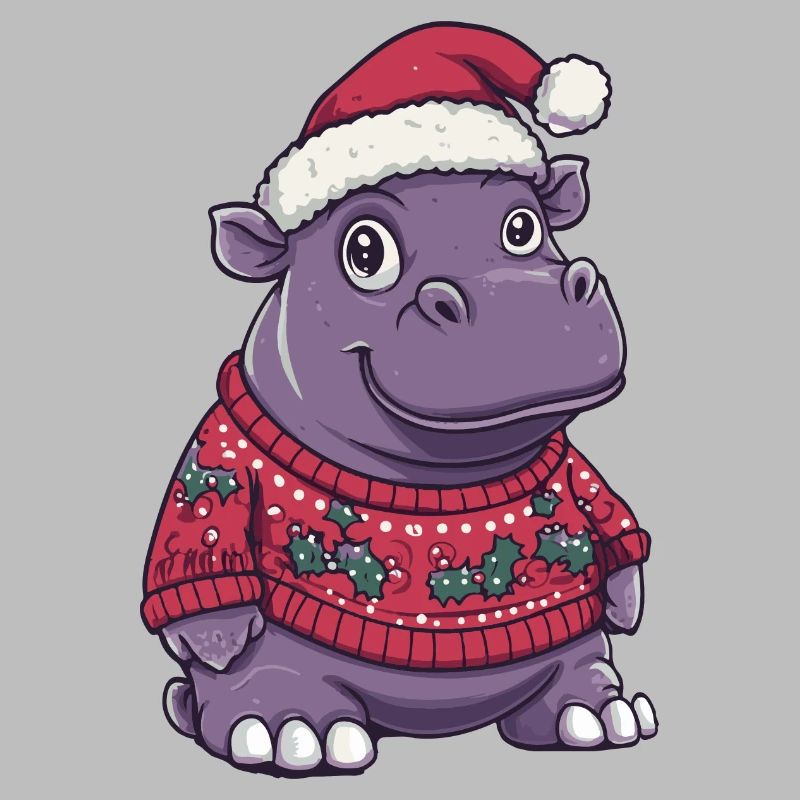 Nilpferd Weihnachten Comic