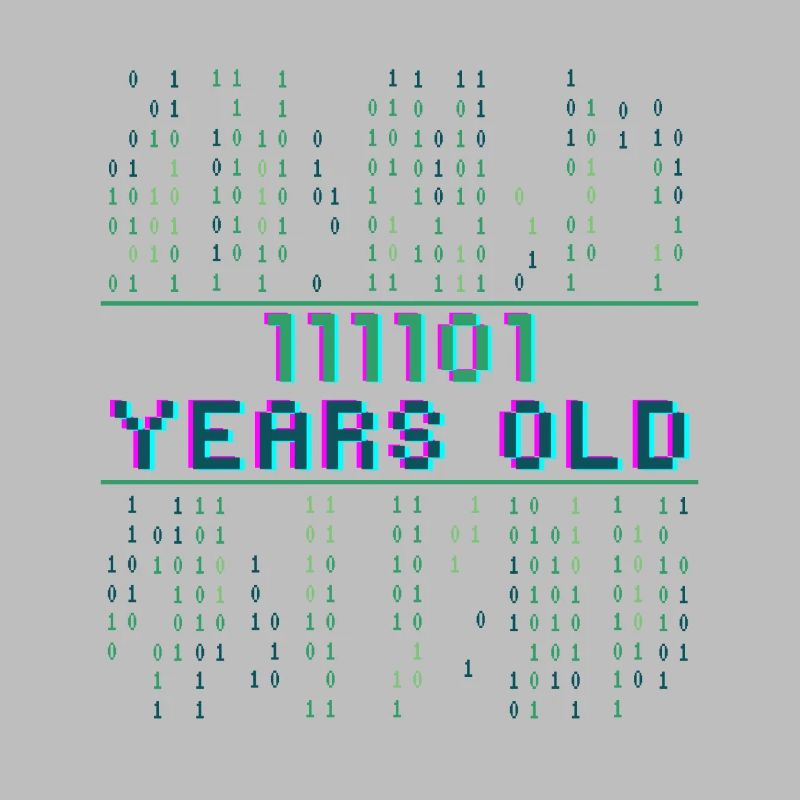61. Geburtstag 61 Jahre alt Binärcode Coder