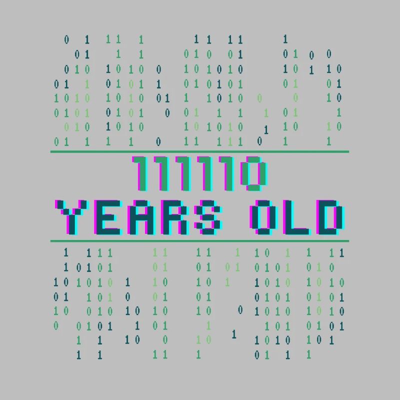 62nd Birthday 62 Years Old Binary Code Coder
