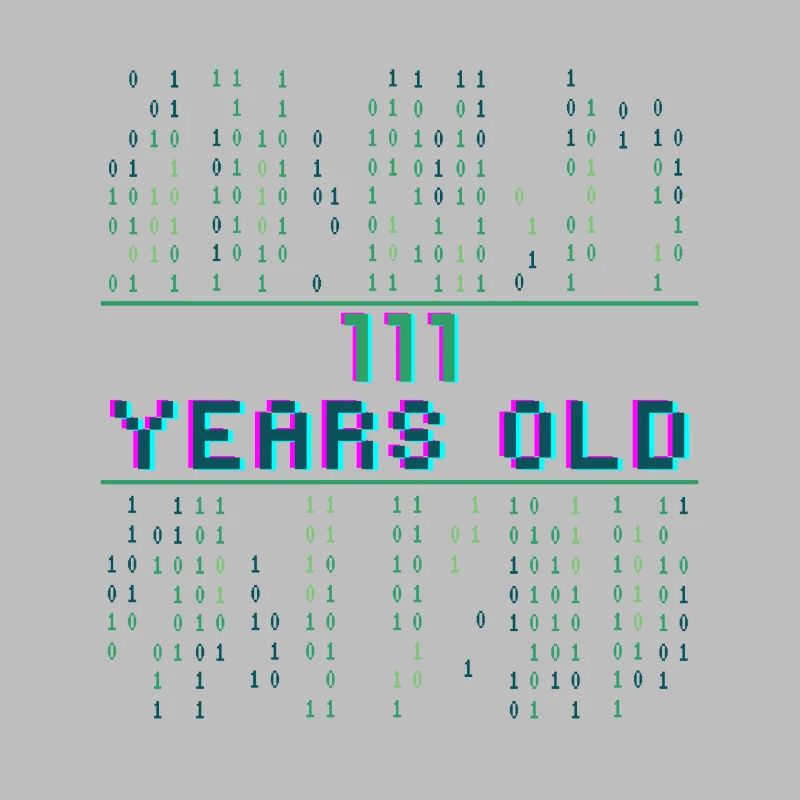 7e anniversaire 7 ans Informatique de code binaire