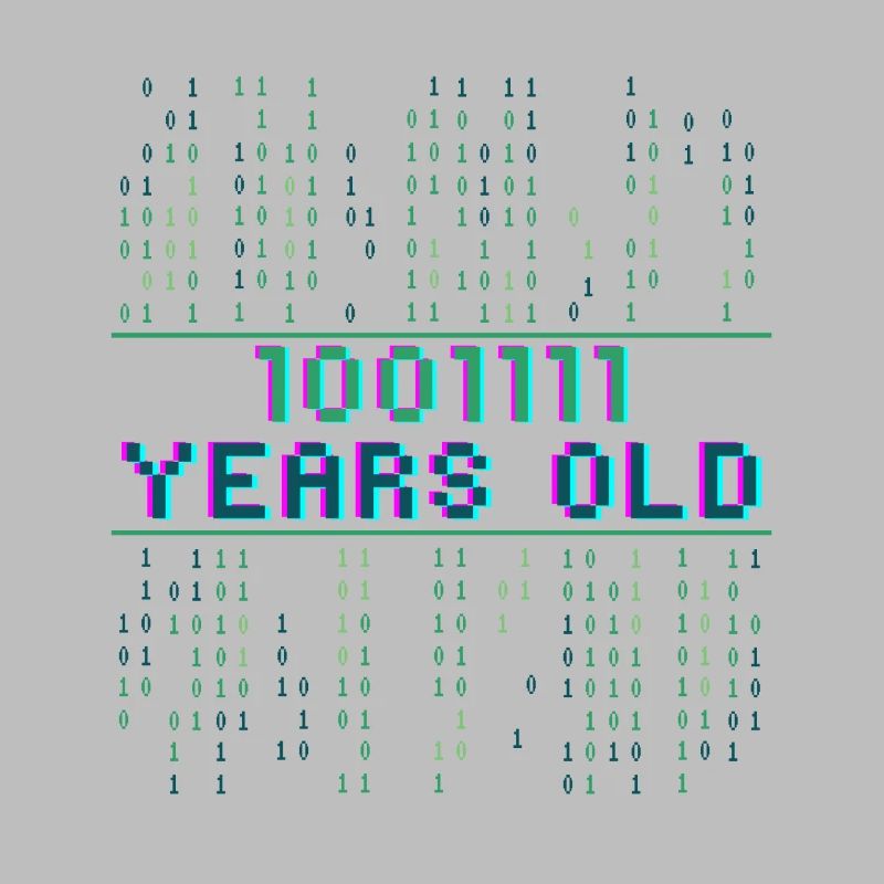 79th Birthday 79 years old Binary Code Computer Science