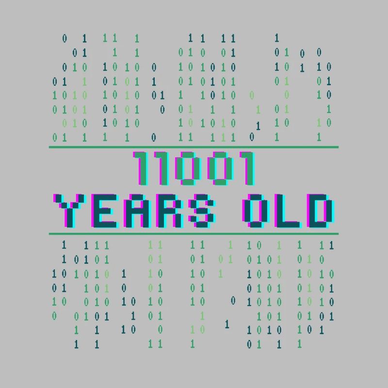 25e anniversaire 25 ans Code binaire Informatique