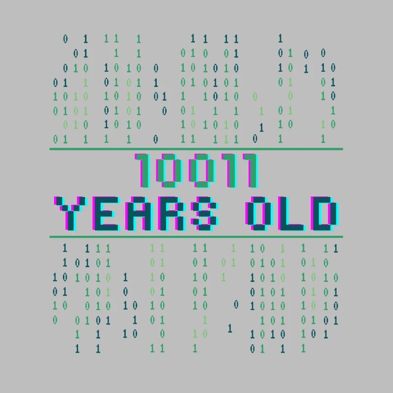 19th birthday 19 years old Binary Code Computer Science