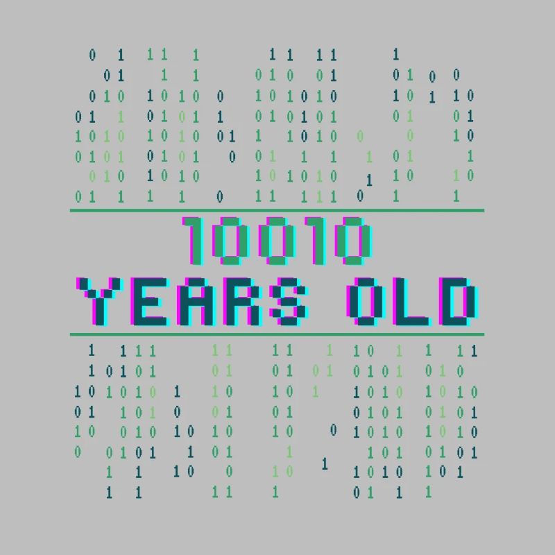 18th birthday 18 years old Binary Code Computer Science