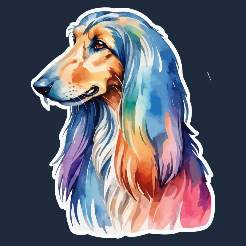 Lévrier afghan aquarelle