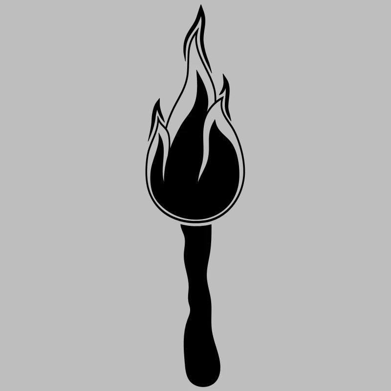 black night walk torch light bright fire fla