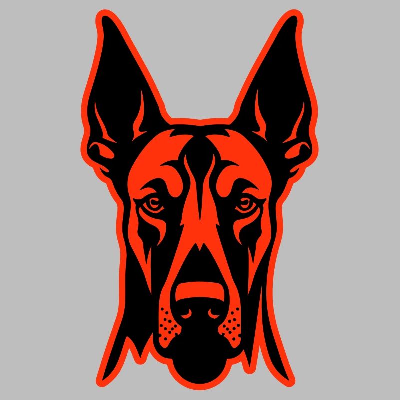 Tête de chien Doberman